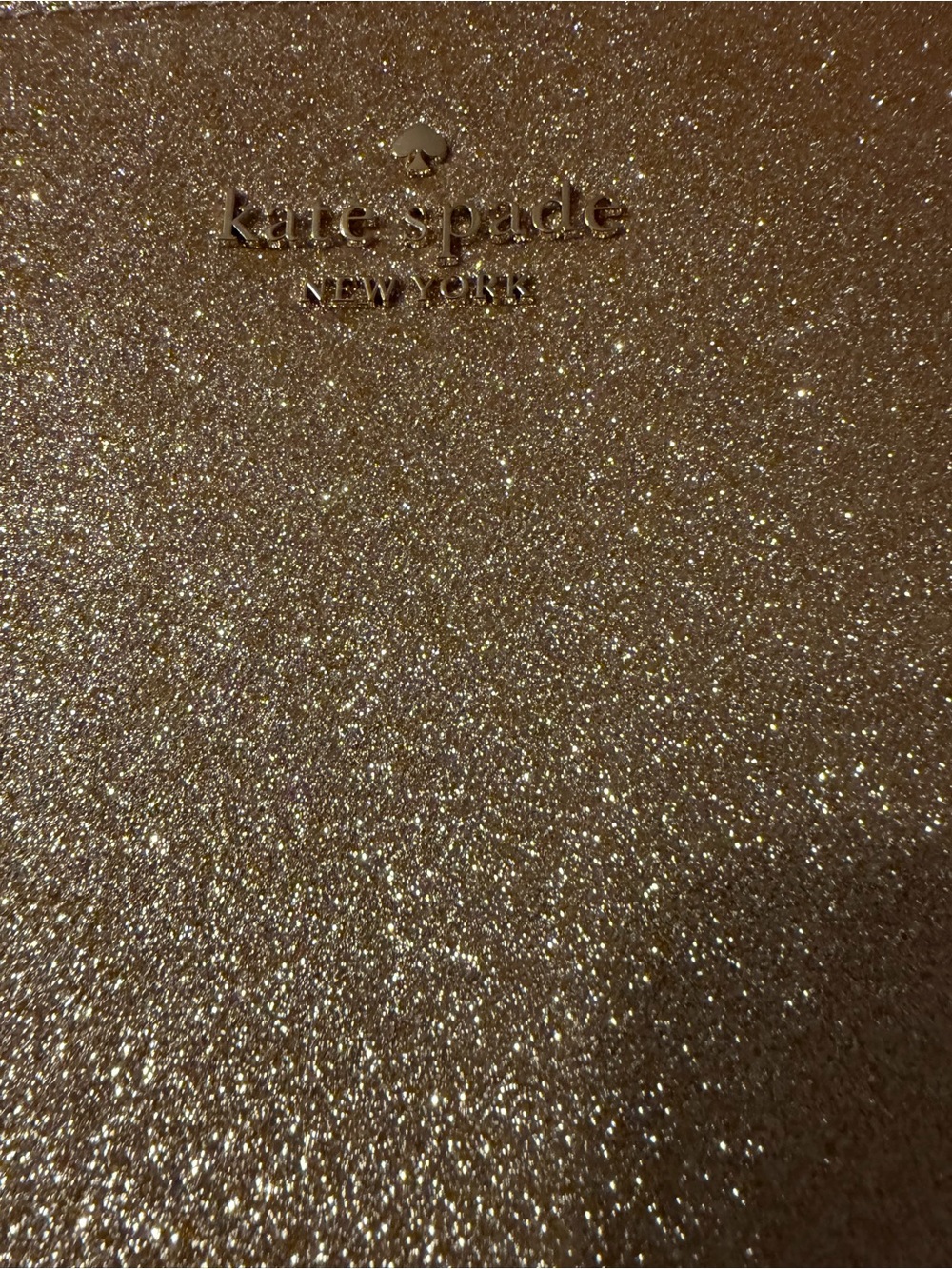 kate spade glitter tote in champagne gold - Picture 2 of 6